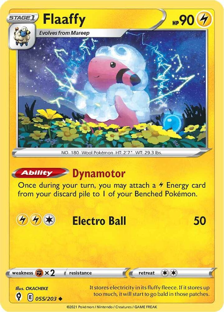 Pokemon - Evolving Skies - Flaaffy - 055/203 - Reverse Holofoil