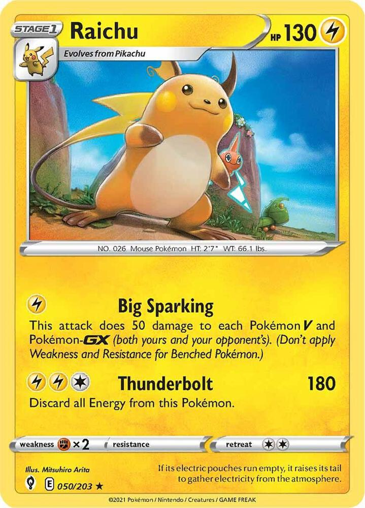 Pokemon - Evolving Skies - Raichu - 050/203 - Reverse Holofoil