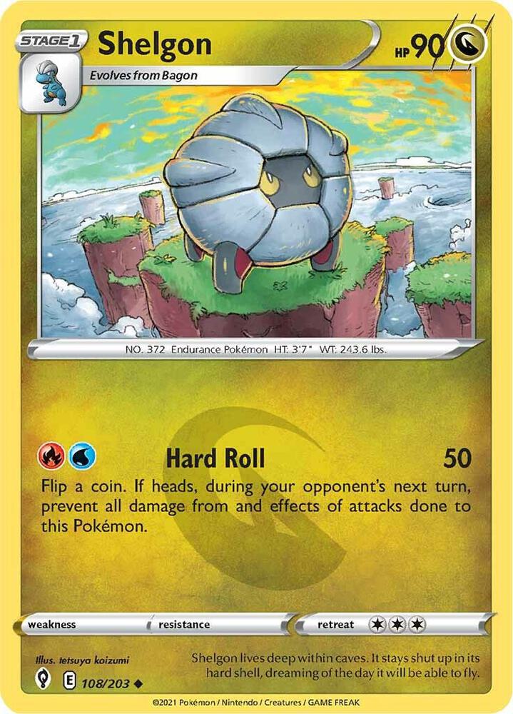 Pokemon - Evolving Skies - Shelgon - 108/203 - Reverse Holofoil
