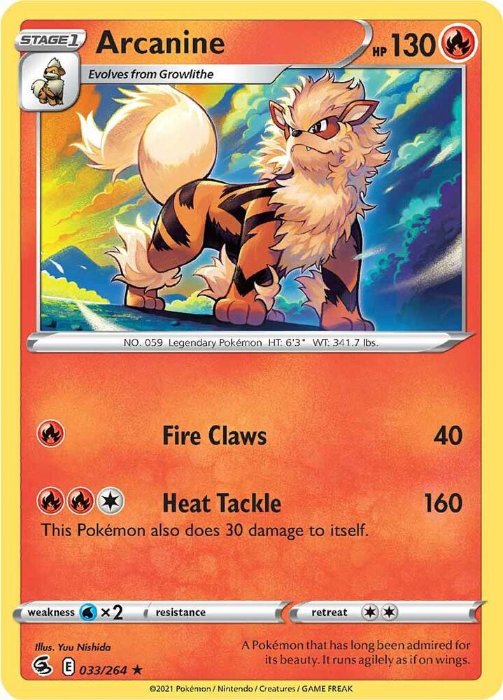 Pokemon - Fusion Strike - Arcanine - 033/264 - Reverse Holofoil