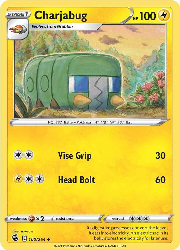 Pokemon - Fusion Strike - Charjabug - 100/264 - Reverse Holofoil