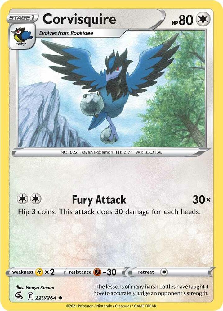 Pokemon - Fusion Strike - Corvisquire - 220/264 - Reverse Holofoil