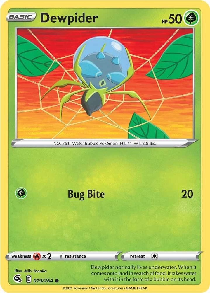 Pokemon - Fusion Strike - Dewpider - 019/264 - Reverse Holofoil