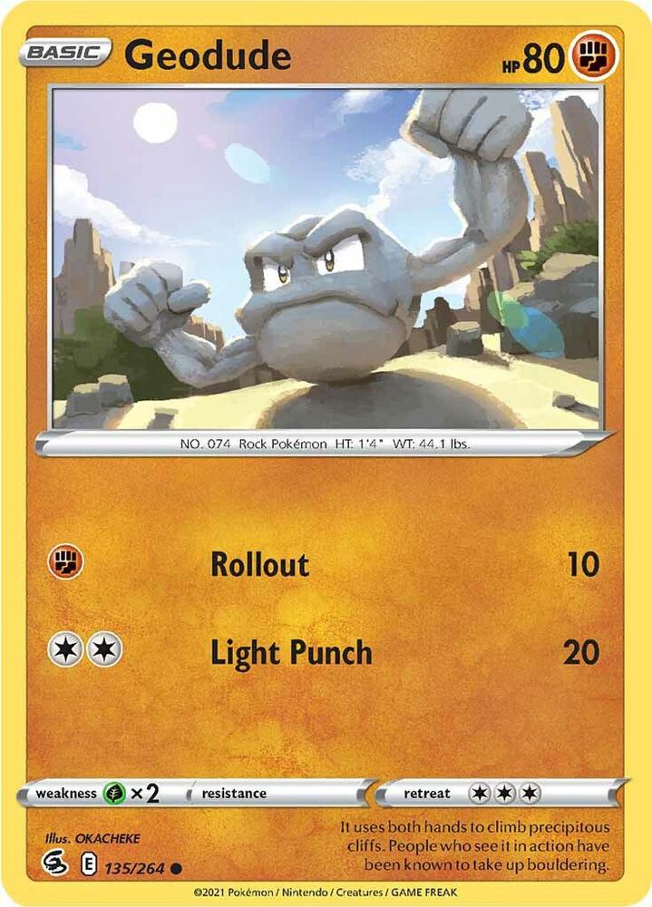 Pokemon - Fusion Strike - Geodude - 135/264 - Reverse Holofoil