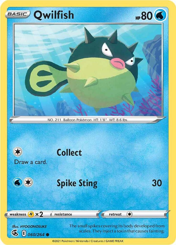 Pokemon - Fusion Strike - Qwilfish - 060/264 - Reverse Holofoil