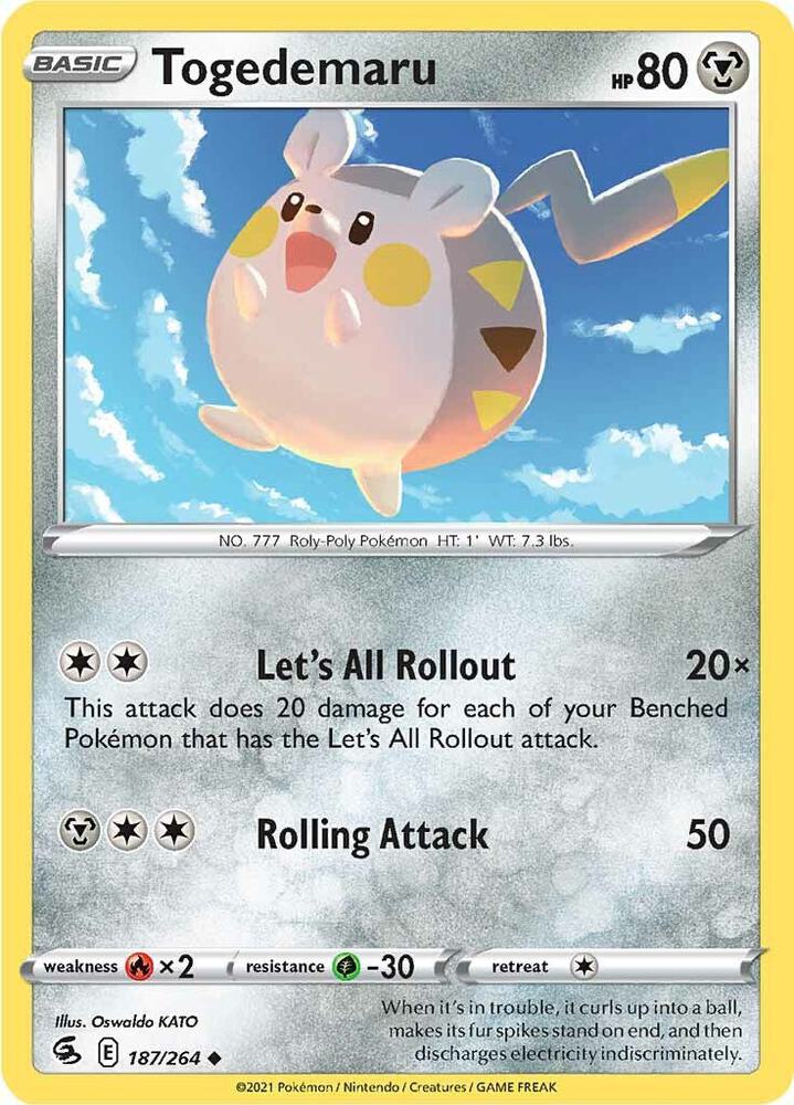 Pokemon - Fusion Strike - Togedemaru - 187/264 - Reverse Holofoil