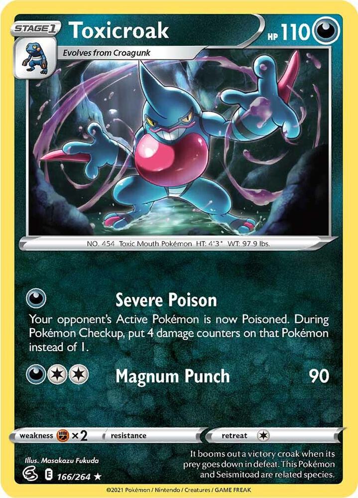 Pokemon - Fusion Strike - Toxicroak - 166/264 - Reverse Holofoil