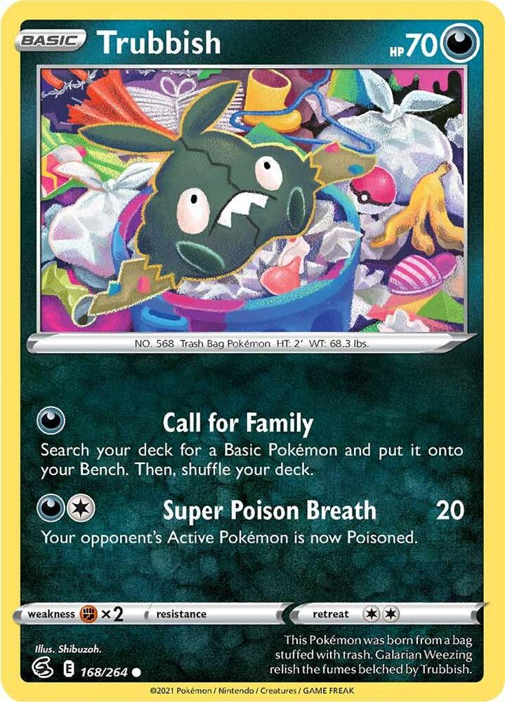 Pokemon - Fusion Strike - Trubbish - 168/264 - Reverse Holofoil