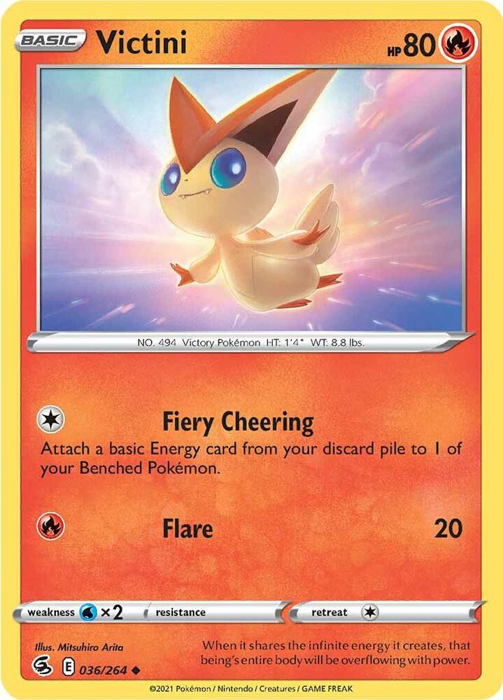 Pokemon - Fusion Strike - Victini - 036/264 - Reverse Holofoil