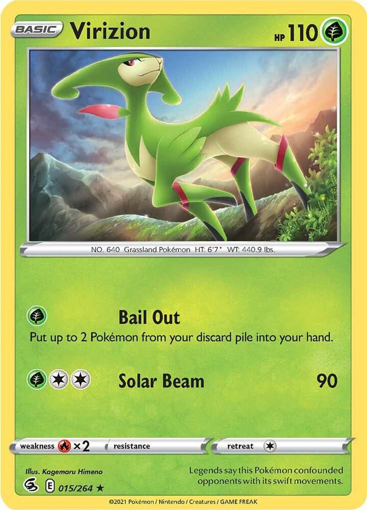 Pokemon - Fusion Strike - Virizion - 015/264 - Reverse Holofoil