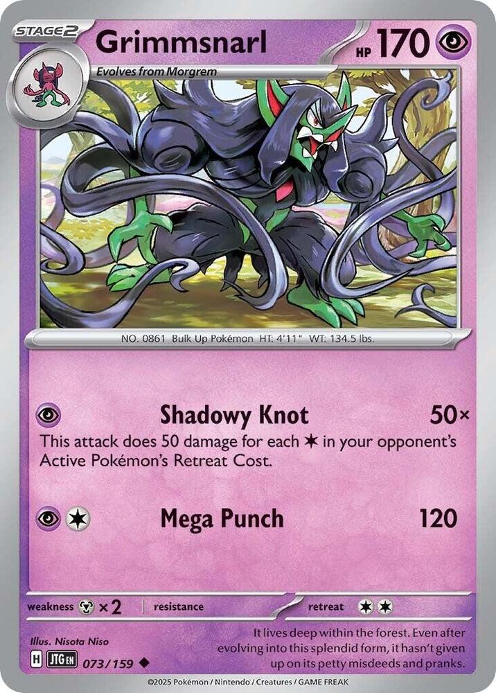 Pokemon - Scarlet & Violet - Journey Together - Grimmsnarl - 073/159 - Reverse Holofoil