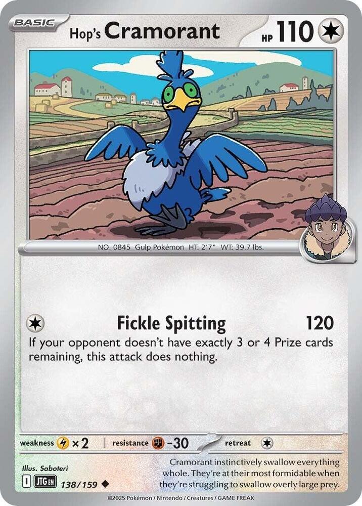Pokemon - Scarlet & Violet - Journey Together - Hop's Cramorant - 138/159 - Reverse Holofoil