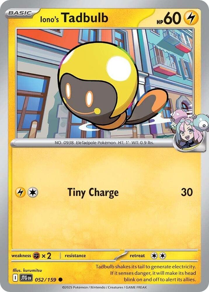 Pokemon - Scarlet & Violet - Journey Together - Iono's Tadbulb - 052/159 - Reverse Holofoil
