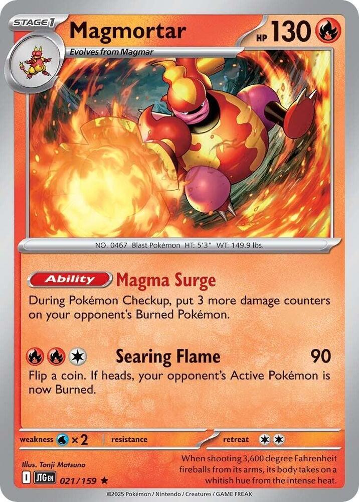 Pokemon - Scarlet & Violet - Journey Together - Magmortar - 021/159 - Reverse Holofoil