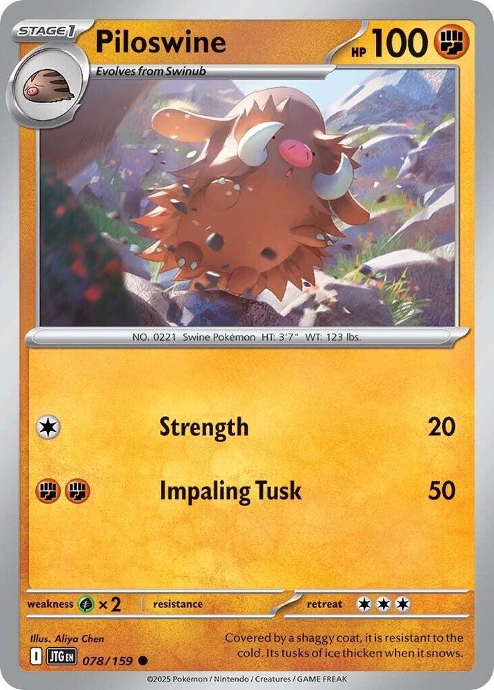 Pokemon - Scarlet & Violet - Journey Together - Piloswine - 078/159 - Reverse Holofoil