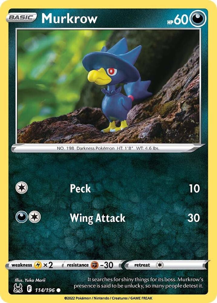 Pokemon - Lost Origin - Murkrow - 114/196 - Reverse Holofoil