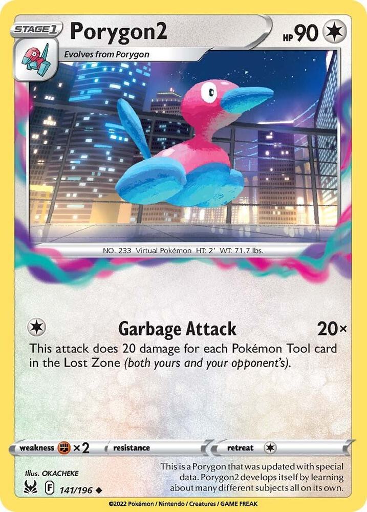 Pokemon - Lost Origin - Porygon2 - 141/196 - Reverse Holofoil