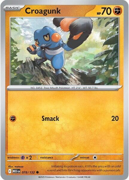Pokemon - Mega Evolution - Croagunk - 078/132 - Reverse Holofoil