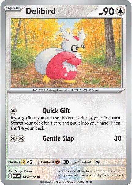 Pokemon - Mega Evolution - Delibird - 105/132 - Reverse Holofoil