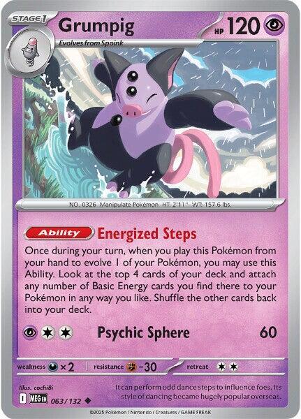 Pokemon - Mega Evolution - Grumpig - 063/132 - Reverse Holofoil