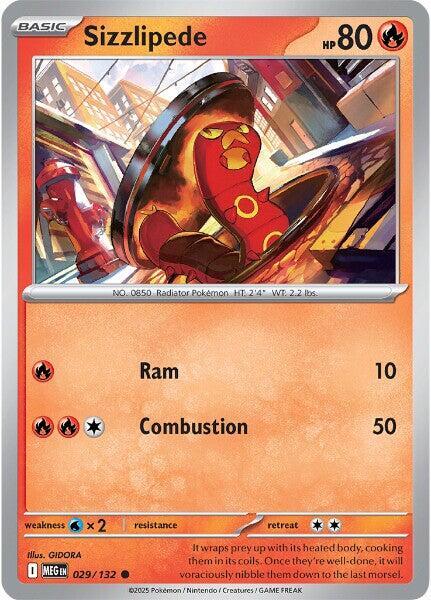 Pokemon - Mega Evolution - Sizzlipede - 029/132 - Reverse Holofoil