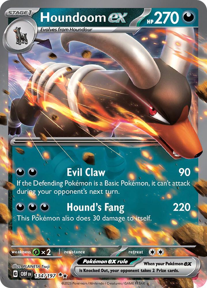 Pokemon - Obsidian Flames - Houndoom ex - 134/197 - Holofoil