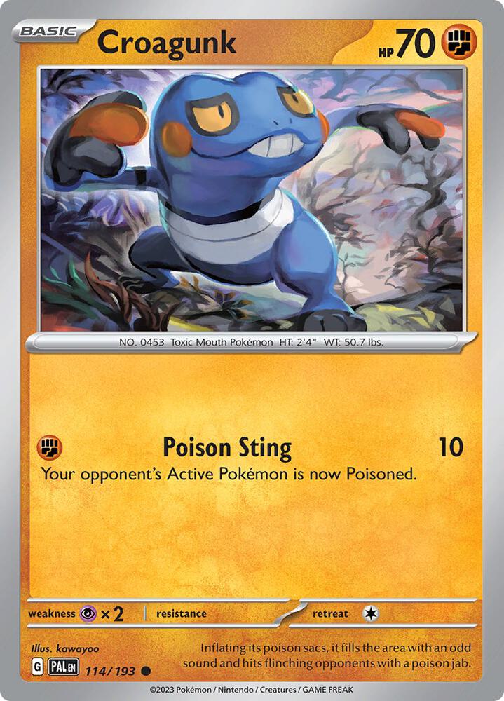 Pokemon - Paldea Evolved - Croagunk - 114/193 - Reverse Holofoil