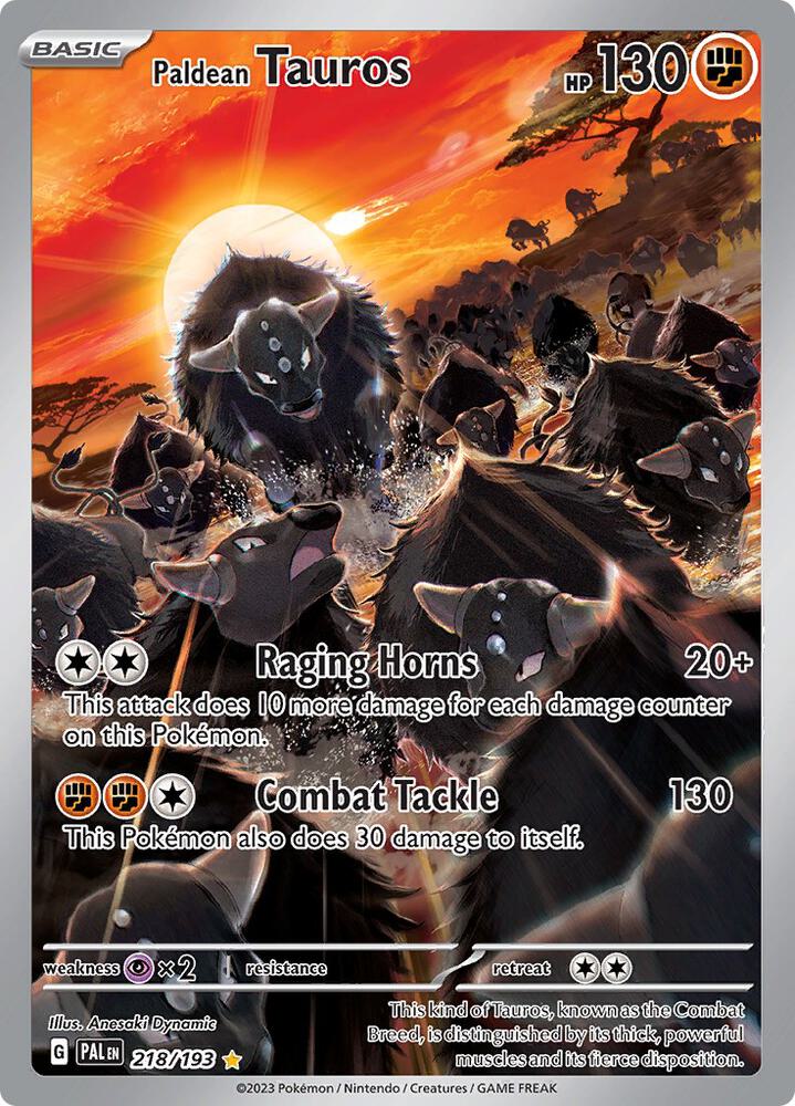 Pokemon - Paldea Evolved - Paldean Tauros - 218/193 - Holofoil