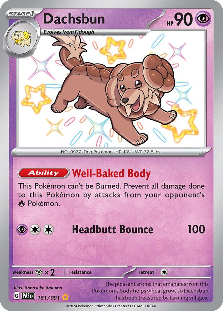 Pokemon - Paldean Fates - Dachsbun - 161/091 - Holofoil