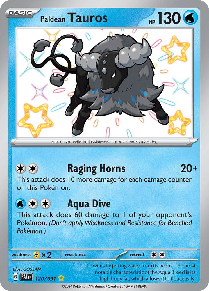 Pokemon - Paldean Fates - Paldean Tauros - 120/091 - Holofoil