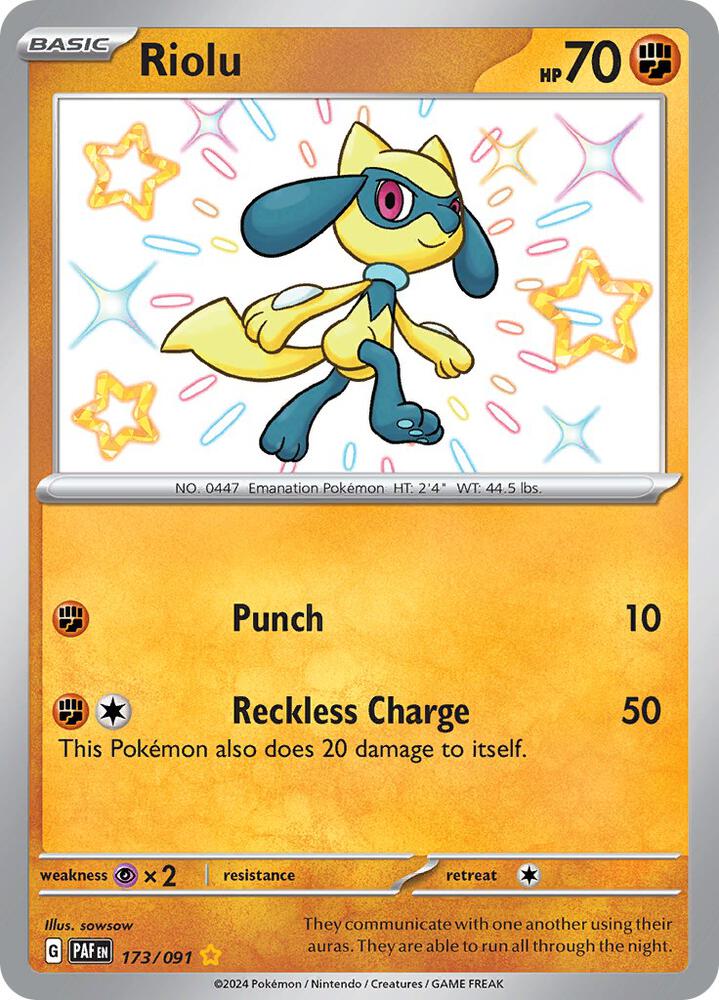 Pokemon - Paldean Fates - Riolu - 173/091 - Holofoil