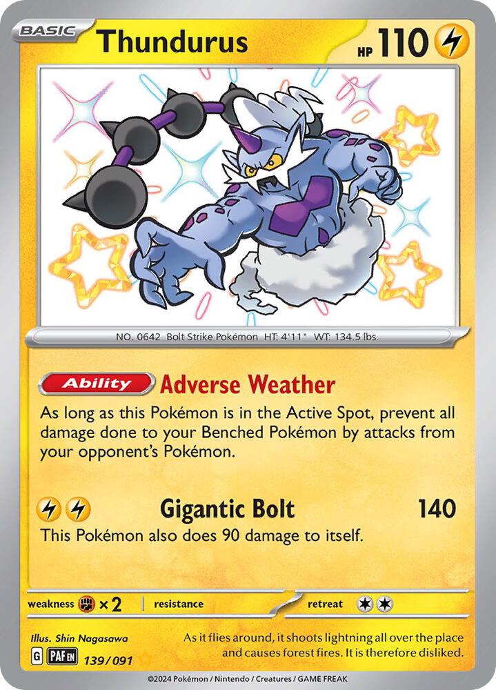 Pokemon - Paldean Fates - Thundurus - 139/091 - Holofoil