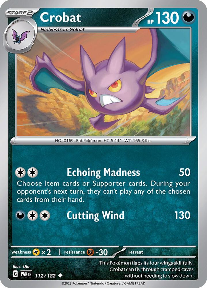 Pokemon - Paradox Rift - Crobat - 112/182 - Reverse Holofoil