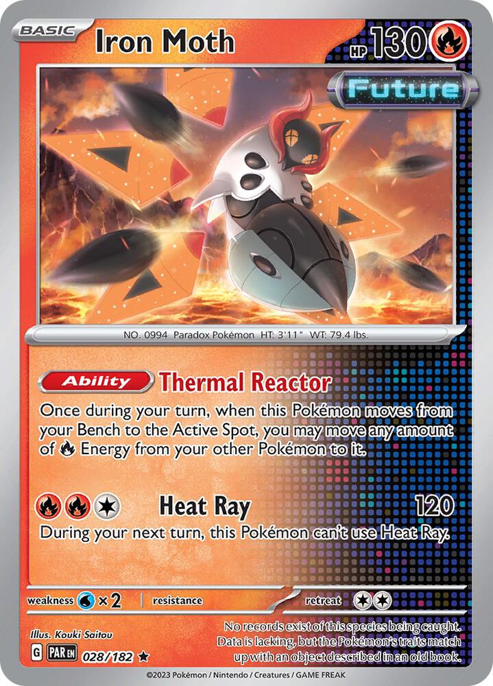 Pokemon - Paradox Rift - Iron Moth - 028/182 - Holofoil