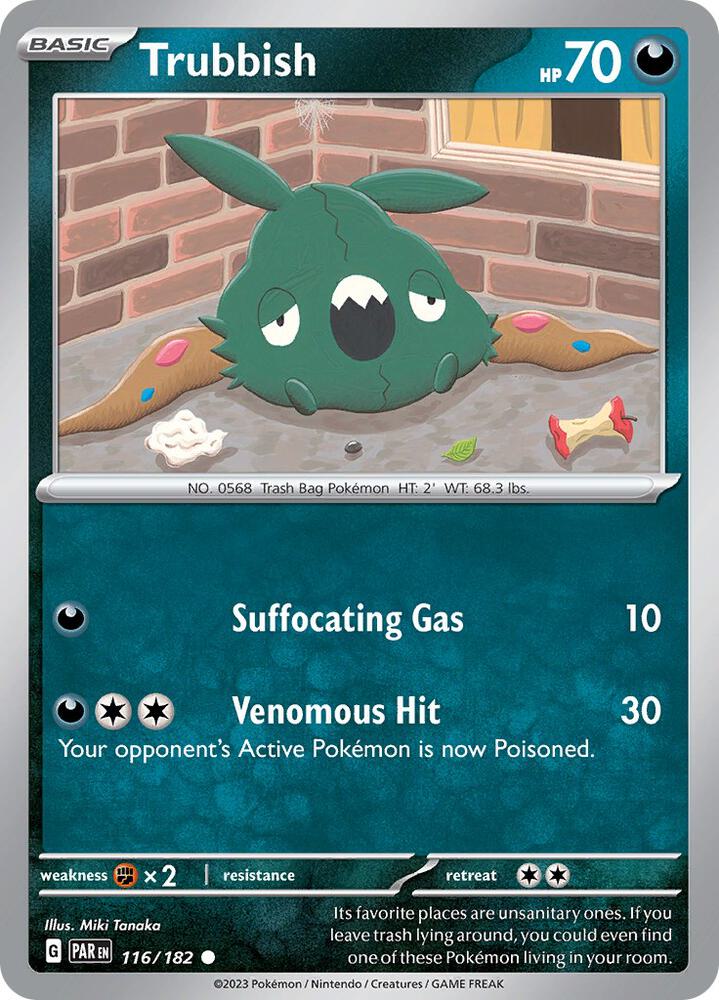 Pokemon - Paradox Rift - Trubbish - 116/182 - Reverse Holofoil