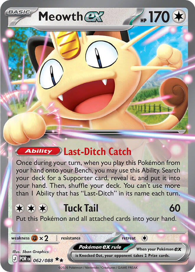 Pokemon - Perfect Order - Meowth ex - 062/088 - Holofoil