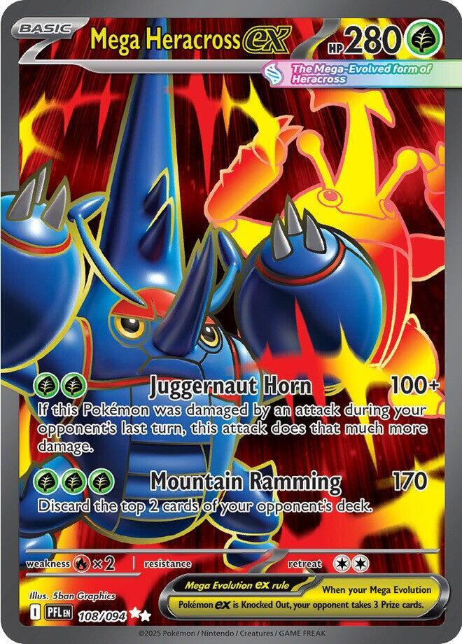 Pokemon - Phantasmal Flames - Mega Heracross ex - 108/094 - Holofoil