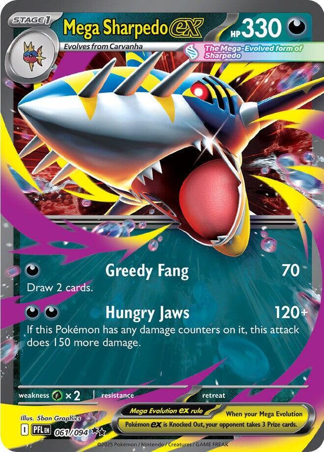 Pokemon - Phantasmal Flames - Mega Sharpedo ex - 061/094 - Holofoil