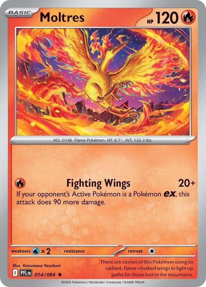 Pokemon - Phantasmal Flames - Moltres - 014/094 - Reverse Holofoil