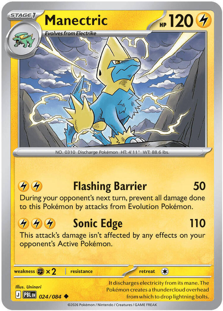 Pokemon - Pitch Black - Manectric - 024/084 - Reverse Holofoil