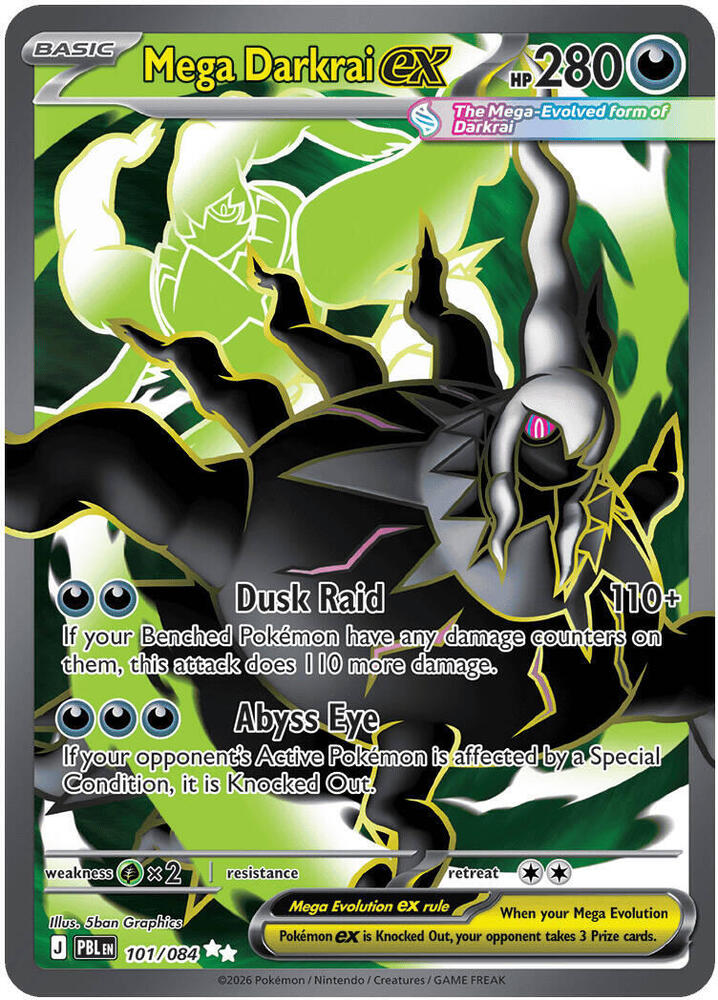 Pokemon - Pitch Black - Mega Darkrai ex - 101/084 - Holofoil