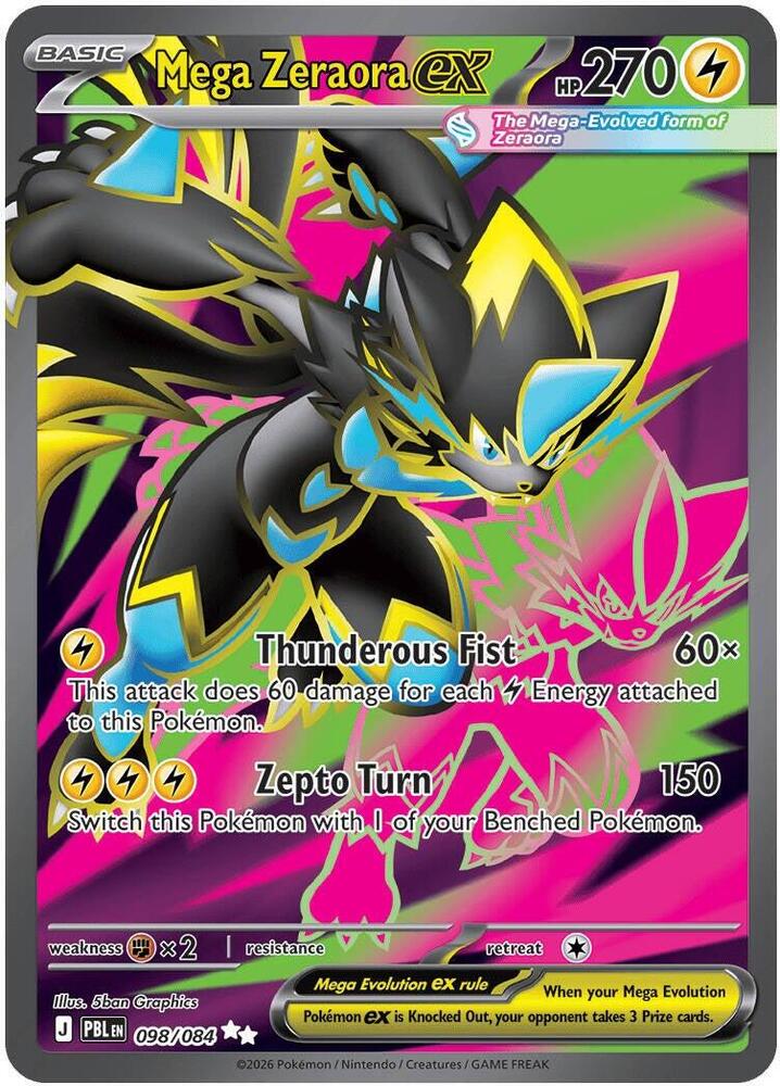 Pokemon - Pitch Black - Mega Zeraora ex - 098/084 - Holofoil