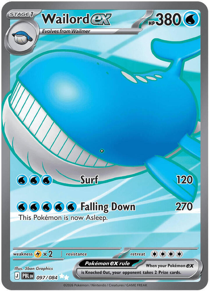 Pokemon - Pitch Black - Wailord ex - 097/084 - Holofoil