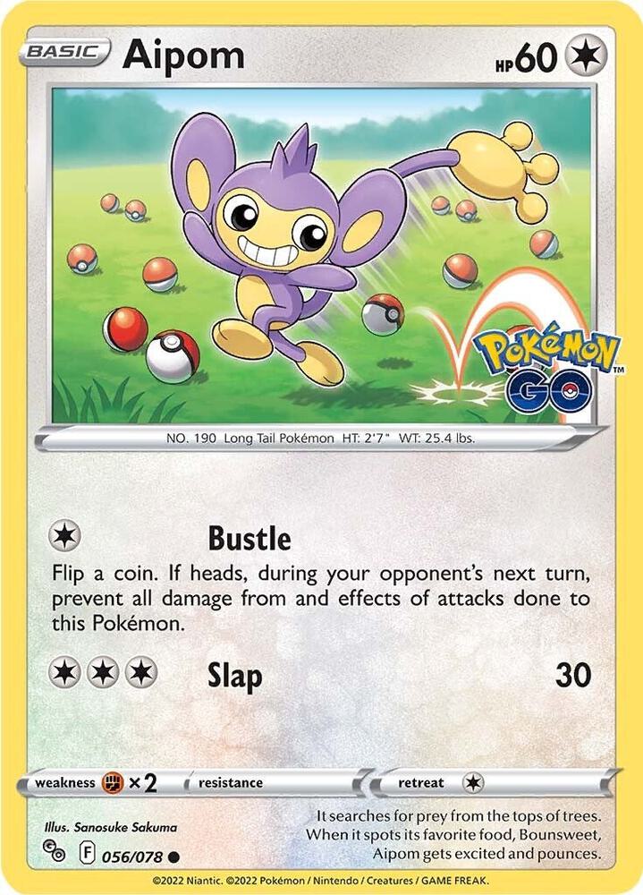 Pokemon - Pokémon GO - Aipom - 056/078 - Reverse Holofoil
