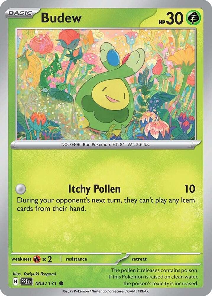 Pokemon - Prismatic Evolutions - Budew - 004/131 - Reverse Holofoil