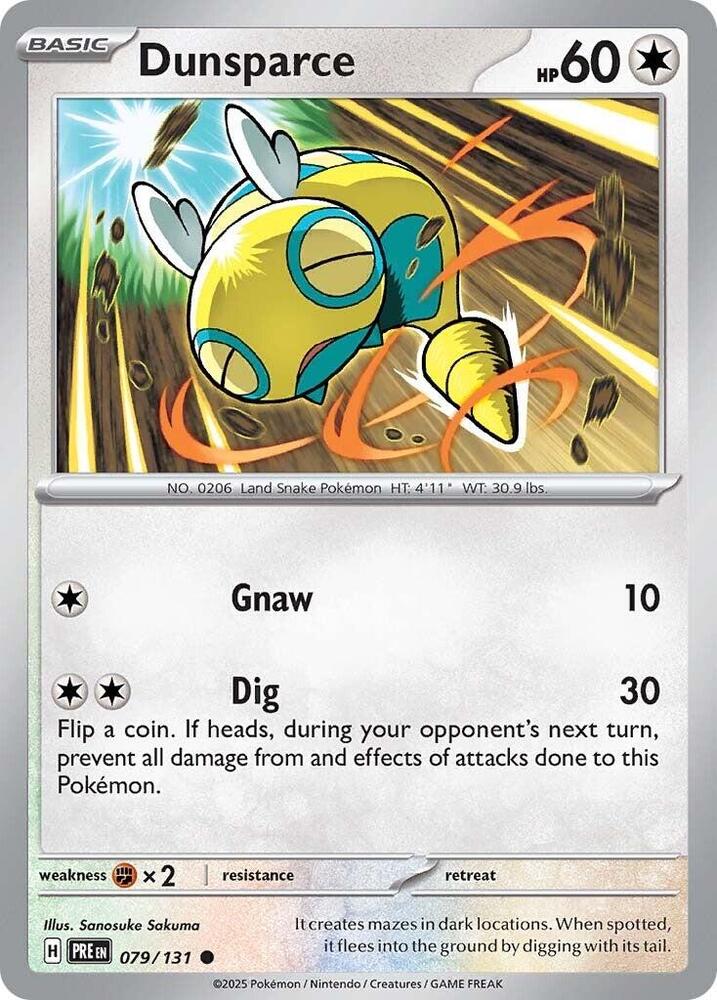 Pokemon - Prismatic Evolutions - Dunsparce - 079/131 - Reverse Holofoil