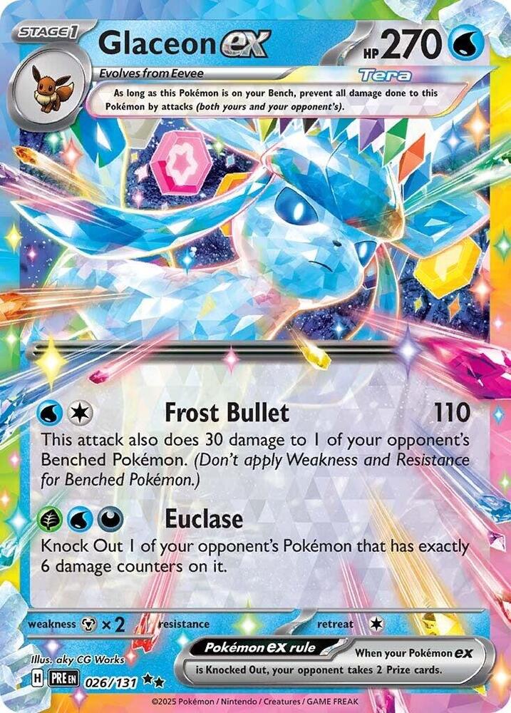 Pokemon - Prismatic Evolutions - Glaceon ex - 026/131 - Holofoil