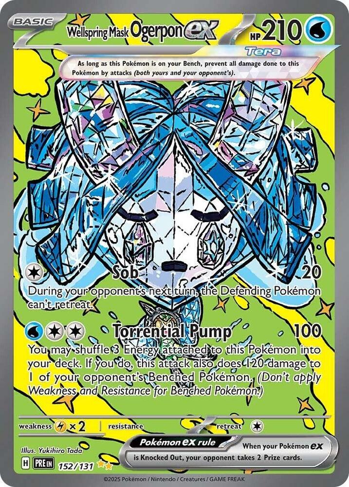 Pokemon - Prismatic Evolutions - Wellspring Mask Ogerpon ex - 152/131 - Holofoil