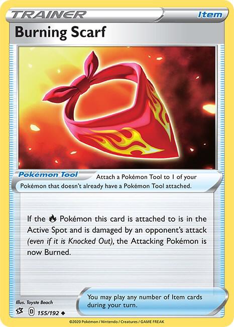 Pokemon - Rebel Clash - Burning Scarf - 155/192 - Reverse Holofoil