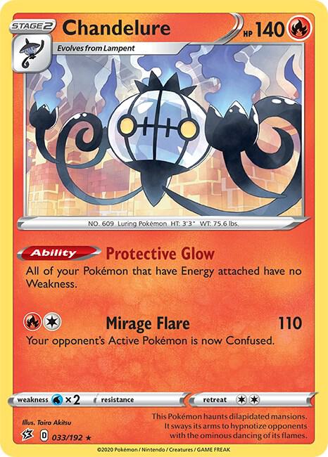 Pokemon - Rebel Clash - Chandelure - 033/192 - Reverse Holofoil